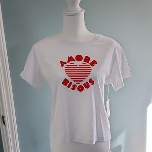 White Amore Bisous Graphic Tee